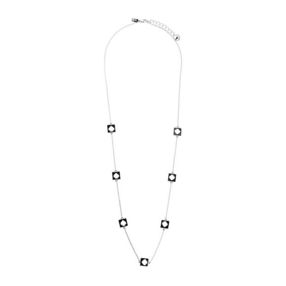 KATE SPADE • Silver Hole Punch Rosary Long Necklace - Picture 3 of 5